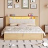 4-Pieces Bedroom Sets, Queen Size Bed, Nightstand With Night Lights And Usb Charger, Modern Storage Nightstand And Dresser-Cuddlewood - 3 of 4