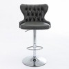 Modern Swivel Barstools PU Leather Upholstered Bar Stools With Back 25-33 Inch Height Adjustable For Home Pub Kitchen Island - 3 of 4