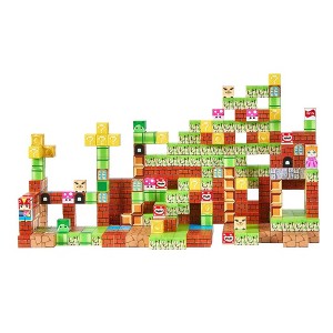 Angel Sar Magnetic Blocks 100 PCS Set, STEM Building Toys with Dual-Sided Panels, Montessori Sensory Learning Kit for Kids - 1 of 4