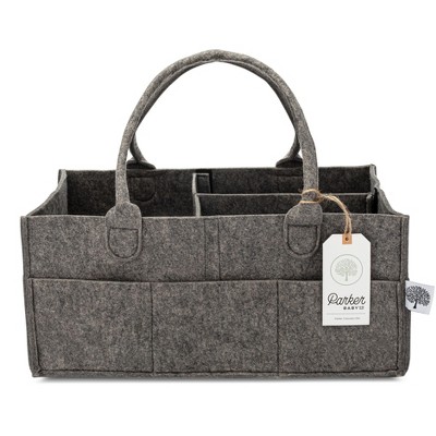 Image of Parker Baby Co. Felt Diaper Caddy Large - Dark Gray