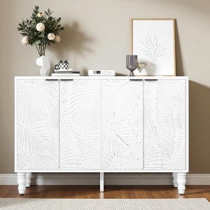 47.2'' Modern TV Stand with Adjustable Shelves,Entertainment Center with 2 Cabinets,Solid Wood Legs,Anti-Tip Device for Living Room TVs up to 43'' - 1 of 4