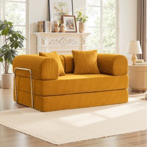 KERDOM Corduroy Modular Floor Couch with Pillow, Reversible Floor Sofa Bed for for Living Room Bedroom, Comfy Modern Sofa Convertible Folding Couches - 1 of 4
