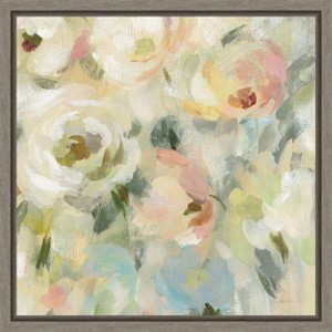Amanti Art Expressive Pale Floral Square by Silvia Vassileva Canvas Wall Art Print Framed 16 x 16-in. - 1 of 4