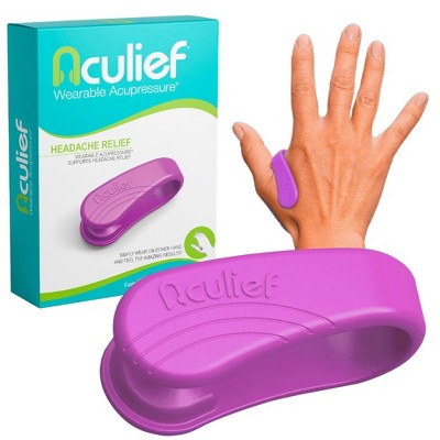 Aculief Acupressure Headache, Migraine, Tension Relief Wearable – Supporting Acupressure Relaxation - 1 Pack (Regular, Purple)