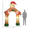 NAYSAYE 7FT Gingerbread Man Inflatable Arch Christmas Decoration Festive Holiday Yard Display for Home Garden, Red and Brown, 76.8"*31.5"*110.2" - 3 of 4