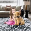 5*7ft Washable Rug Non Slip Backing Trellis Print Distressed Rug, Soft Indoor Carpet for Living Room, Low Pile Vintage Accent Rug, Grey - 2 of 4