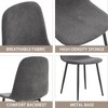 Kumasinova Set of 4 Modern Medieval Linen Fabric Dining Chair with Black Metal Legs, Anti-Slip Pads,Farmhouse Kitchen Chair, Upholstered Armless Chair - 4 of 4