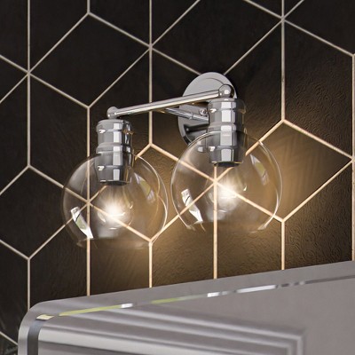 Urban Ambiance Luxury Industrial Bath Light,  10''H x 15''W,  Polished Chrome Finish, ULB2081