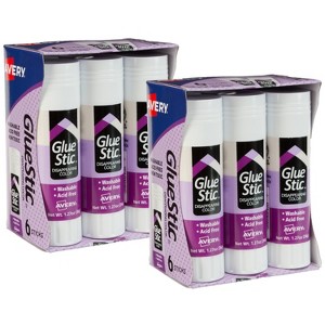Avery Glue Stic, Disappearing Purple Glue Sticks, Washable, 1.27oz, 12 Total (10222) - 1 of 4