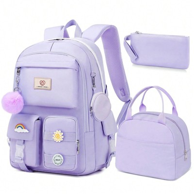 FATMOON School Backpack For Back to School- 18″ Multifunctional Large Capacity Cute Girls Backpack - Students Bookbag Travel Daypack