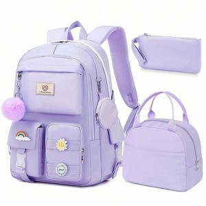 FATMOON School Backpack For Back to School- 18″ Multifunctional Large Capacity Cute Girls Backpack - Students Bookbag Travel Daypack - 1 of 4