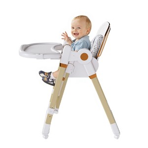 Hachikiko Convertible Baby High Chair and Rocker, Foldable 2-in-1 Infant Feeding Chair with Adjustable Recline–For 6 Months to 4 Year - 1 of 4