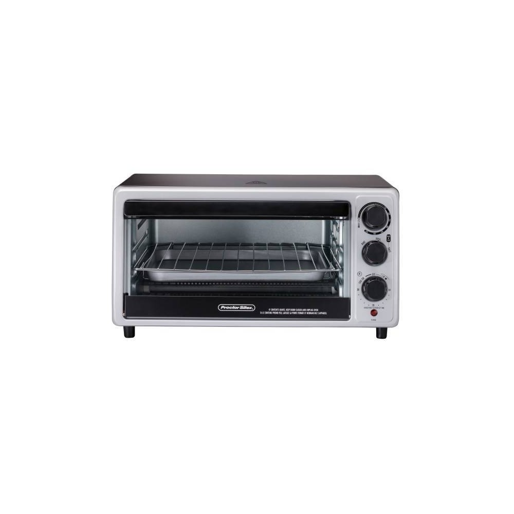 Photos - Toaster Proctor Silex 6sl  Oven 31124: Countertop Small Oven, 1500W, Silver, Includes Broiler & Baking Pan, Freestanding 