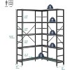 5 Tier Corner Bookcase, Industrial L-Shaped Wooden Bookcase, Large Storage Display Shelf with Metal Frame, Home Office, Living Room, Kitchen - 3 of 4