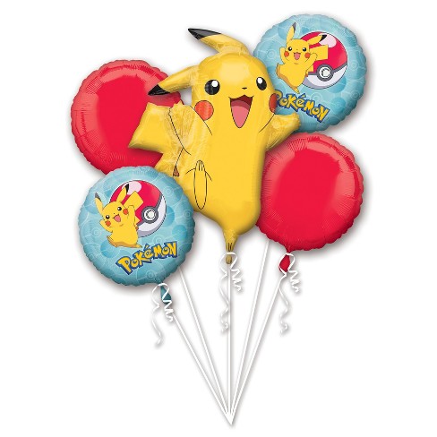 Pokemon Balloon Bouquet Red yellow blue Anagram Foil Balloons Pikachu Theme All Occasions Ages 13 Target