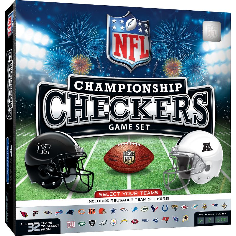 MasterPieces Officially licensed NFL League-NFL Checkers Board Game for Families and Kids ages 6 and Up, 2 of 7