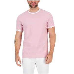 Alfani Mens Tipped Textured Pique Basic T-Shirt - 1 of 1