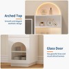 Arched Vanity Desk with Mirror and Lights, White Makeup Vanity Table with 3 Drawers and 11 Storage Shelves - 4 of 4