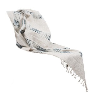 HomeRoots Gray Woven Cotton Throw Blanket with Fringe - 1 of 4