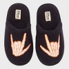 dluxe by dearfoams Kids Seasonal Scuff Skeleton Slippers - Black - 3 of 4
