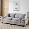 Akoasm Comfortable Velvet Double Sofa Bed with Pillows for Bedroom & Living Room-Light Grey - 2 of 4