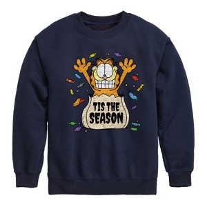 Boys' - Garfield - Tis The Season Graphic Long Sleeve Fleece Sweatshirt - 1 of 4