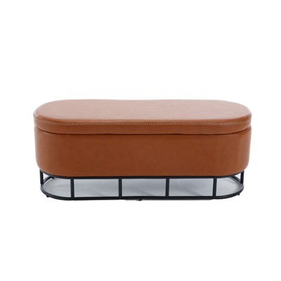 Storage Bench 47-inch Upholstered Fabric Storage for Bedroom Living Room with Metal Legs Modern Upholstered Bed Bench
