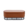 Modern Storage Ottoman Bench, Upholstered End of Bed Bench with Metal Legs for Entryway Bedroom Living Room - 3 of 4