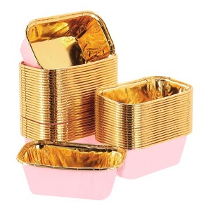 Unique Bargains Greaseproof Single-sided Aluminum Foil Cupcake Liners for Party 50 Pcs - 1 of 4