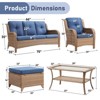 Gymojoy 6 Piece Outdoor Wicker Sofa with Patio Chairs with Coffee Table and Ottoman Sets - 3 of 4