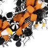 Northlight Houndstooth Bows and Candy Corn Halloween Wreath - 24" - 3 of 4