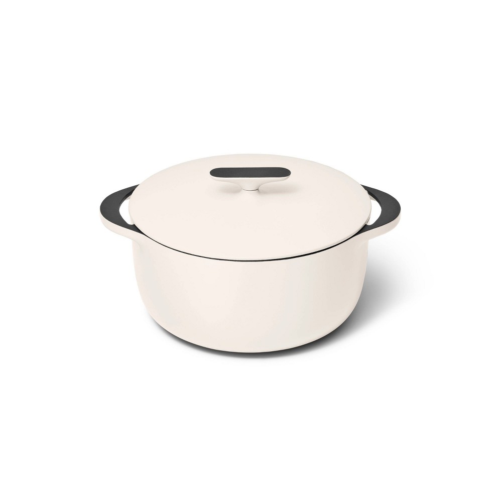 Caraway Home Enameled Cast Iron Dutch Oven with Lid Cream: 6.5 Qt, Hand Wash, Electric & Gas Compatible, 10.5" Diameter