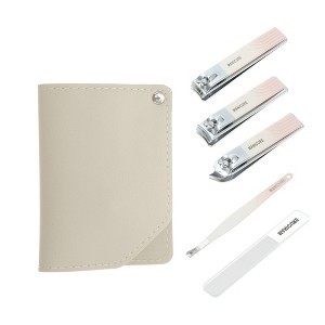 Unique Bargains Square Rotation Nail Clipper Kit 5-piece Set - 1 of 4