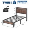 Lusimo Twin Bed Frame Upholstered Platform Bed with Storage Headboard and Charging Station - 3 of 4