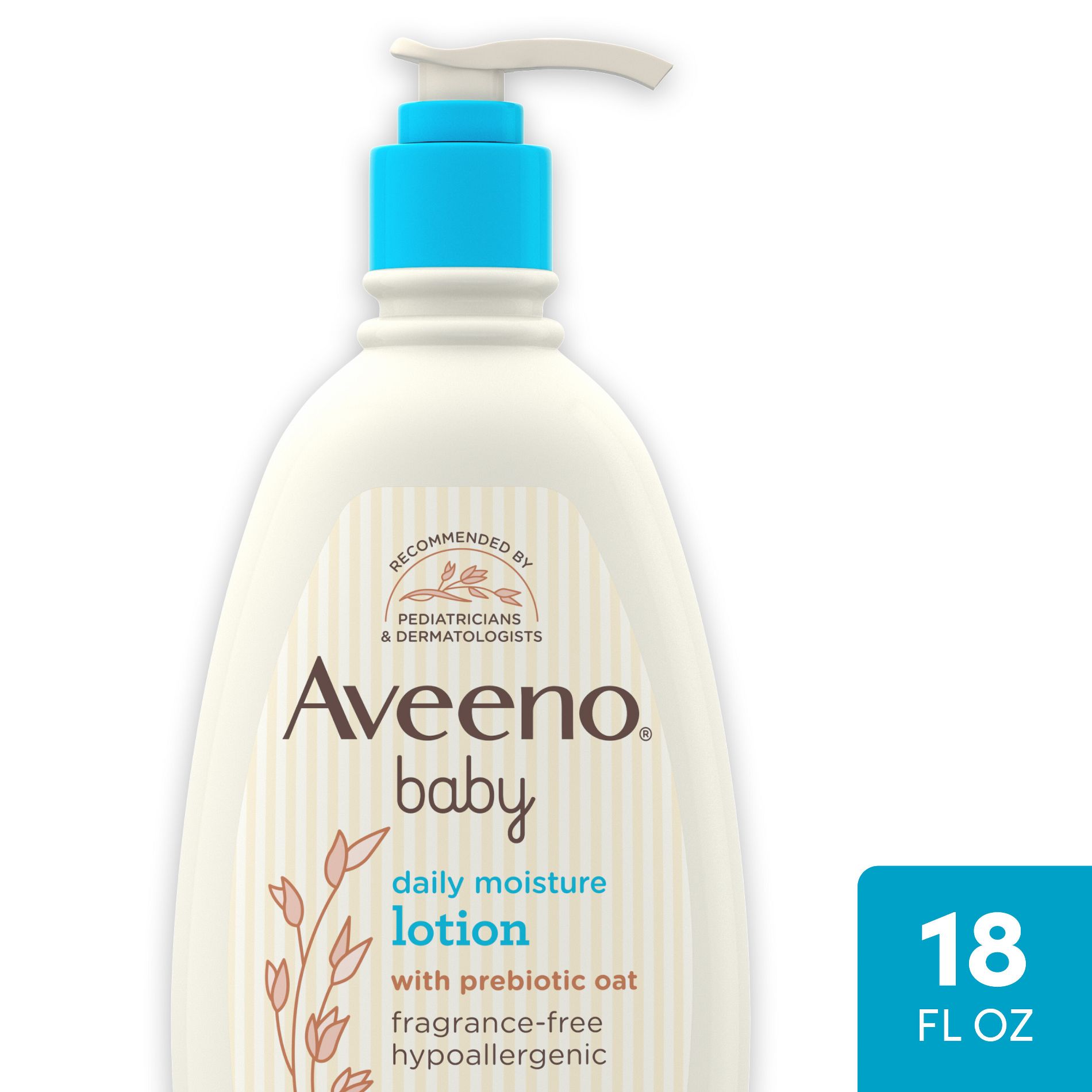 Aveeno Baby Daily Moisture Body Lotion for Delicate Skin with Colloidal Oatmeal & Dimethicone - 18 fl oz: Hypoallergenic, Dye-Free, Paraben-Free