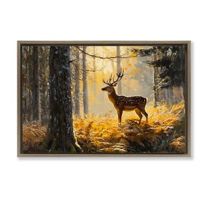 Stupell Industries Spotted Stag in Autumn Wilderness Floating Frame Canvas Art - 1 of 4