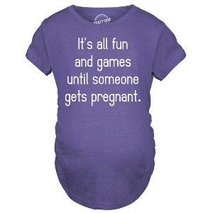 Maternity Fun and Games Pregnancy T Shirt Cute Novelty Tee - Crazy Dog Maternity T Shirt - 1 of 4