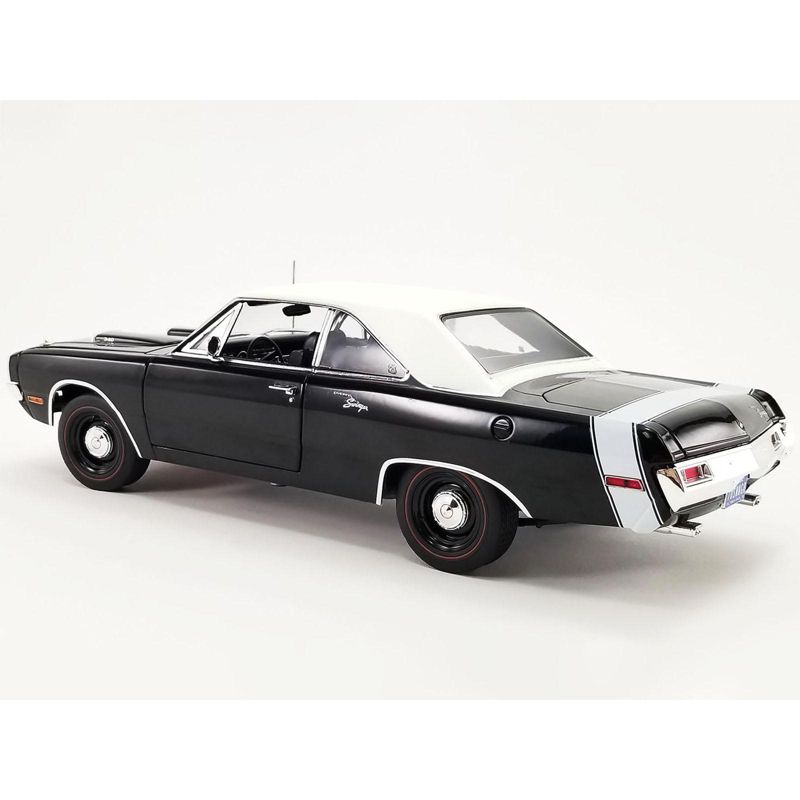 1970 Dodge Dart Swinger 340 Black with White Vinyl Top and White Tail Stripe Ltd Ed to 536 pcs 1/18 Diecast Model Car by ACME, 5 of 7