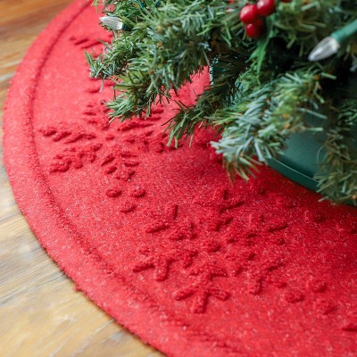 Red Weather-Resistant Round Tree Skirt Floormat
