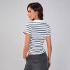 Women's Striped Short Sleeve Golf Top - Wild Fable™ Gray - 4 of 4