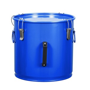 Fryer Grease Bucket 8 Gal Oil Disposal Caddy Steel Fryer Oil Bucket with Rust-Proof Coating Lid Lock Clips Filter Bag Oil Transport Container - 1 of 4