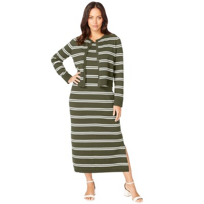 Jessica London Women's Plus Size Two Piece Sweater Dress Set