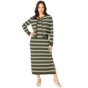Jessica London Women's Plus Size Two Piece Sweater Dress Set - 1 of 4