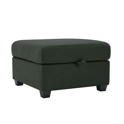 NicBex Modern 25.9" Square Storage Ottomans Wood Footstools with Polyester Fabric for Bedroom and Living Room