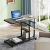 Tribesigns Height Adjustable End Table, C-Type Side Table with Wheels - 2 of 4