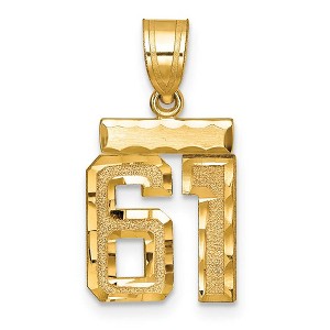 Black Bow Jewelry 14k Yellow Gold, Varsity Collection, Small D/C Pendant Number 61 - 1 of 3