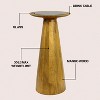 JONATHAN Y Linden 21.5" Farmhouse Industrial Mango Wood Drink Table with Round Black Glass Top & Cone Pedestal Base - 2 of 4
