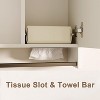 MaseiKar Lighted Bathroom Medicine Cabinet with Mirror, Wall-Mounted Bathroom Wall Cabinet with Mirror Doors, Adjustable Shelves, Towel Bar, White - 3 of 4