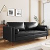 Vintage PU Leather Sofa with Tufted Seat, Solid Wood Legs and Bolster Pillows for Living Room or Home Office-Maison Boucle - 2 of 4