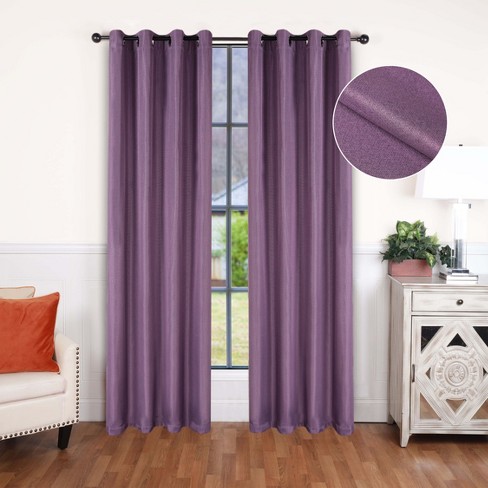 Classic Linen Design Room Darkening Semi-blackout Curtains, Set Of 2 ...